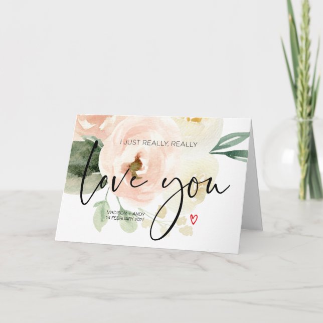 Tarjeta Amor floral que le das a tu futura esposa, regalo  (Anverso)