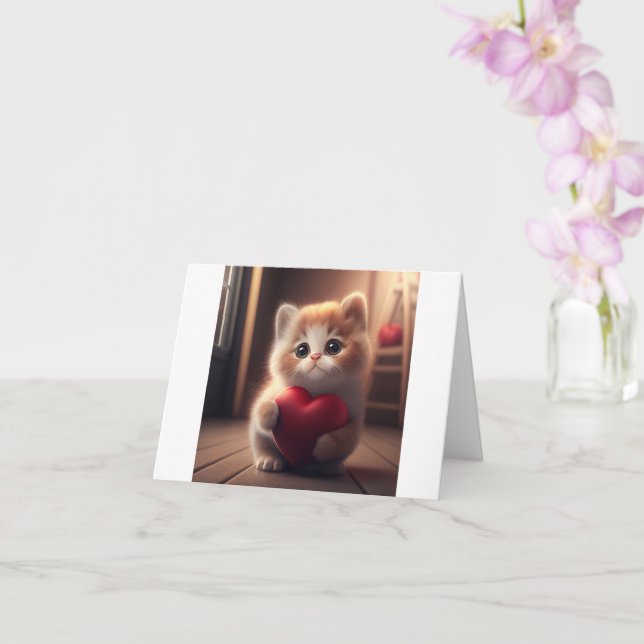Tarjeta Amor gatito (Orquídea)