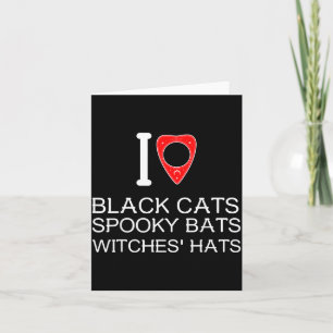 Tarjeta Amor Gato Negro Murciélagos Espeluznantes Sombrero