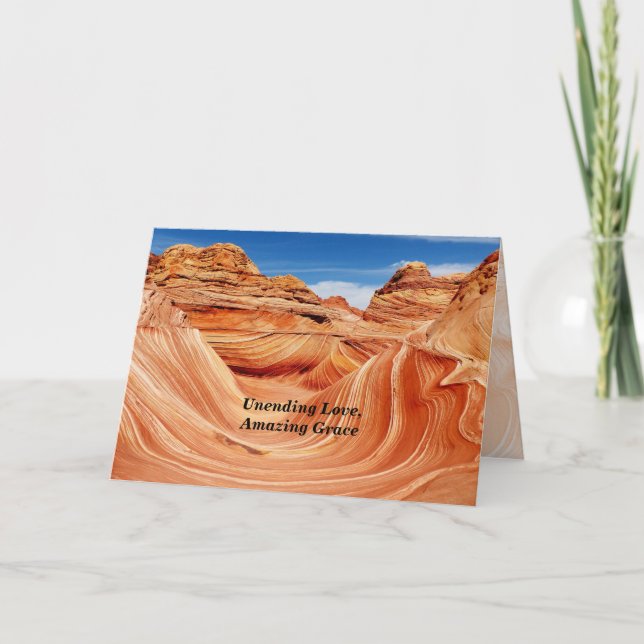 Tarjeta Amor interminable, condolencia por la gracia asomb (Anverso)