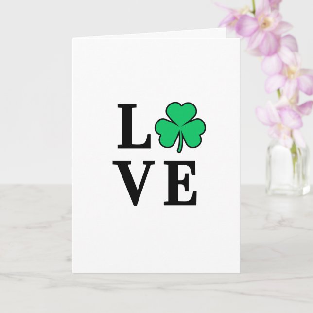 Tarjeta Amor Irlanda Trébol Trebol Minimal Todo Propósito (Orquídea)