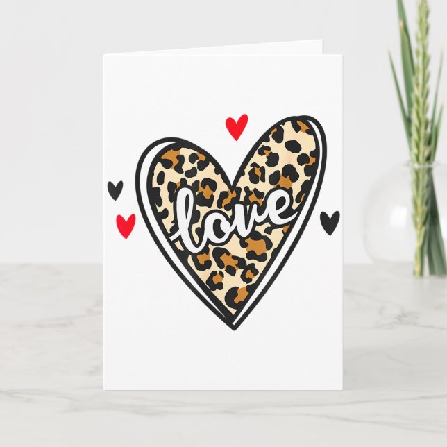 Tarjeta Amor Leopard San Valentín (Anverso)