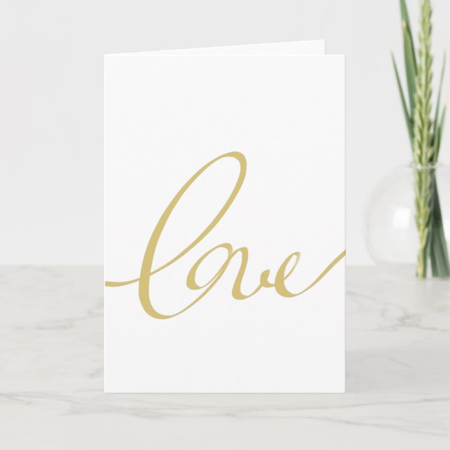 Tarjeta Amor Letra Dorada (Anverso)