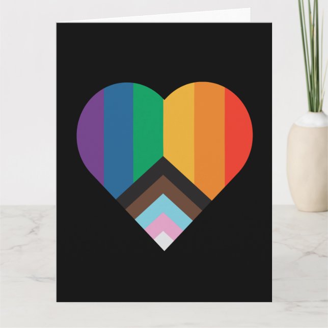 Tarjeta Amor LGBT+orgullo. Bandera arco iris (Anverso)