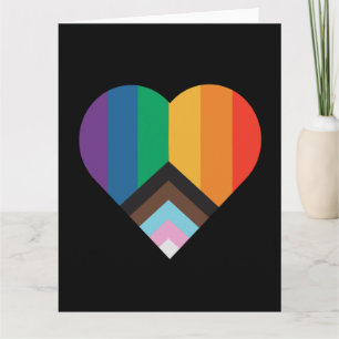 Tarjeta Amor LGBT+orgullo. Bandera arco iris