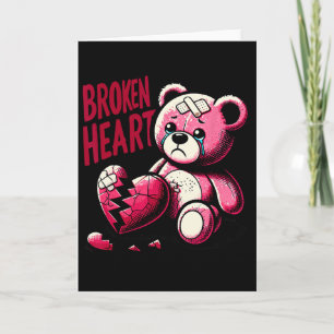 Tarjeta Amor Loco Dolor Corazón Roto Dolor Oso Día de San 