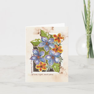 Tarjeta Amor, luz y paz Watercolor Floral Notecard