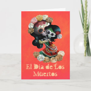 Tarjeta Amor maternal esquelético mexicano