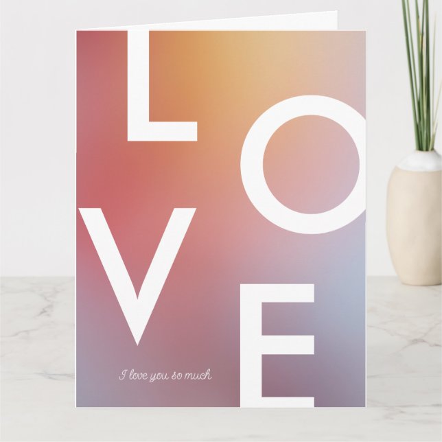 Tarjeta Amor moderno de San Valentín gradiente Ombré (Anverso)