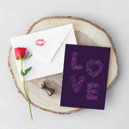 Tarjeta Amor morado.
