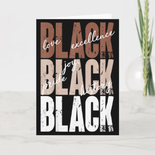 Tarjeta Amor Negro Excelencia Alegría Orgullo Historia Neg