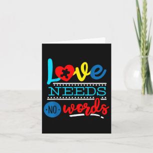 Tarjeta Amor No Necesita Palabras Autismo Apoyo Conciencia