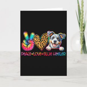 Tarjeta Amor Paz Blue Heeler Tie Dye Amante Perros 