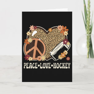 Tarjeta Amor Paz Hockey Amante Estampado Leopardo Mujeres
