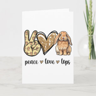 Tarjeta Amor Paz Mini Holland Lop Conejo Amante De Conejos