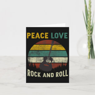 Tarjeta Amor Paz Rock &amp; Roll Guitarrista Guitarrero