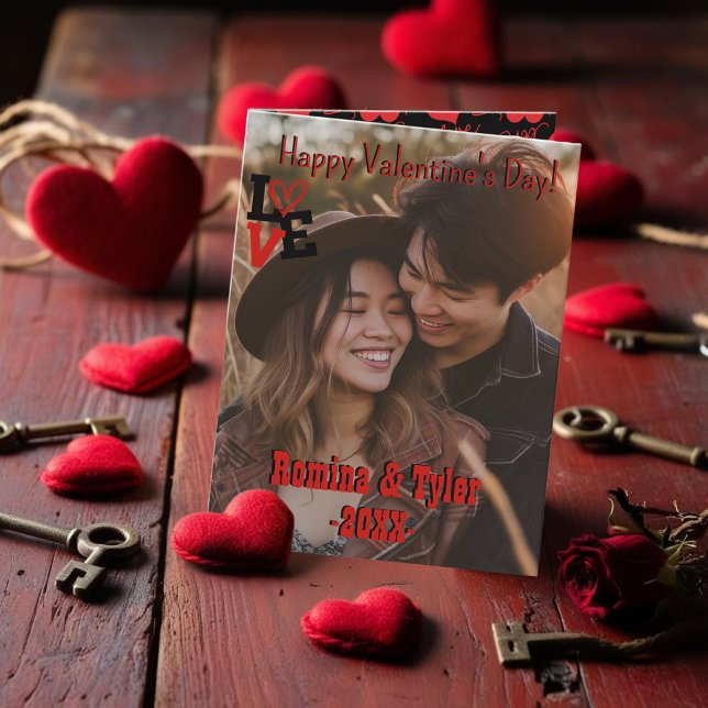 Tarjeta AMOR personalizado con foto y mensajes Personaliza (Personalized LOVE with Custom Photo & Messages Card)
