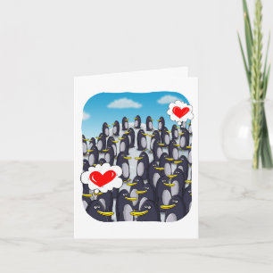 Tarjeta Amor pingüino por San Valentín