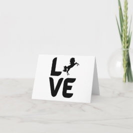 Tarjeta Amor por el caballo como "O"BLANCO