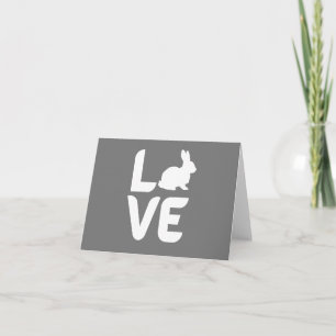 Tarjeta Amor por el conejo O - Blanco Diseño BLANCO