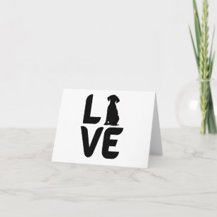 Tarjeta Amor por el perro (sentado) Saludo en blanco