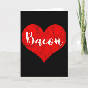 Tarjeta Amor por el Tocino Corazón Rojo Foodie Vintage San