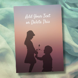 Tarjeta Amor por la silueta al atardecer, amistad, aprecio