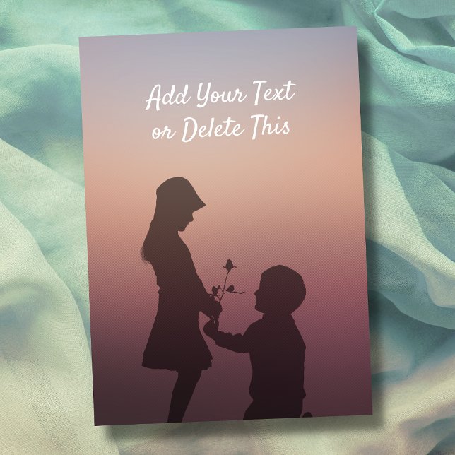 Tarjeta Amor por la silueta al atardecer, amistad, aprecio (Subido por el creador)