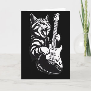 Tarjeta Amor por Música Genial Gato de Rock Tocando Guit