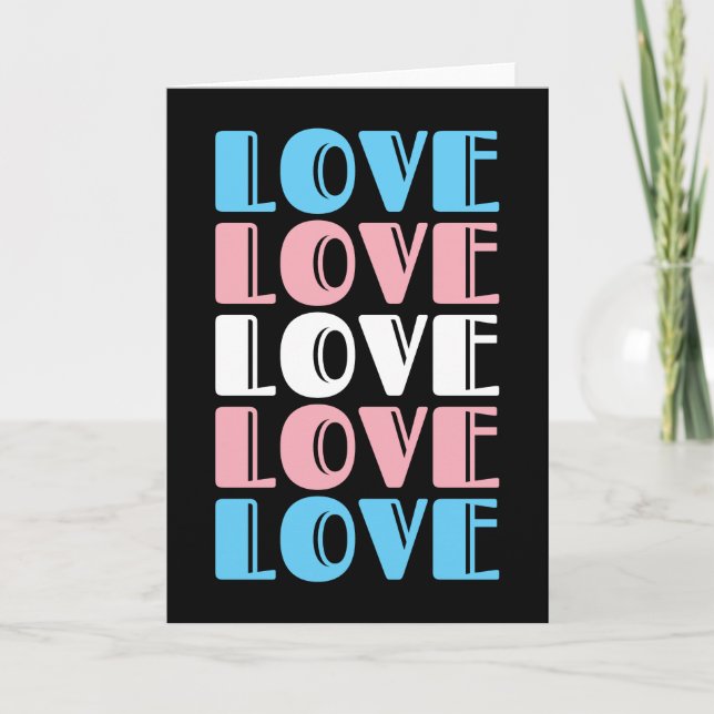 Tarjeta Amor Repetir texto Orgullo transgénero LGBTQ (Anverso)