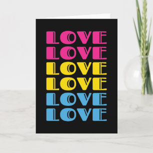 Tarjeta Amor Repitiendo Texto LGBTQ Orgullo Pansexual