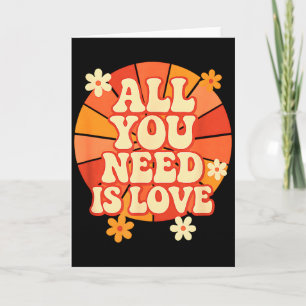 Tarjeta Amor Retro Groovy Está En Todas Partes 70s Vintage