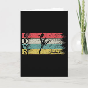 Tarjeta Amor Retro Vintage Mma Kickboxing Muay Thai Siluet