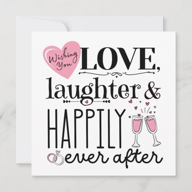 Tarjeta Amor, risas y felicidad para siempre (Anverso)