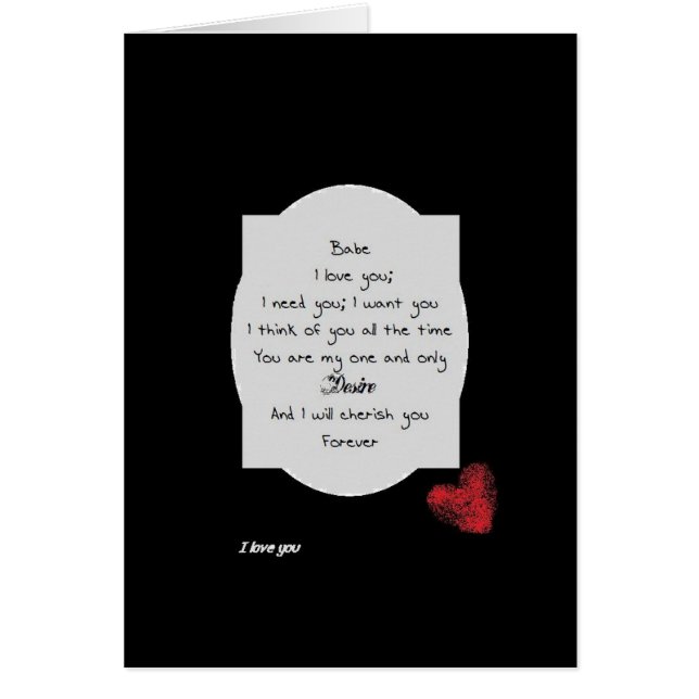 Tarjeta, amor, romance, (Frente)