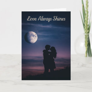 Tarjeta Amor Romántico a la Luz de la Luna Siempre Brilla