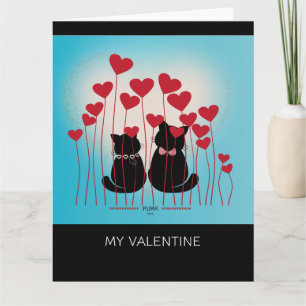 Tarjeta Amor ronroneo - Bolsa de regalo - Campo de globos