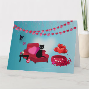 Tarjeta Amor ronroneo - Cupido - Bolsa de regalo para gato