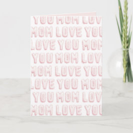 Tarjeta Amor Rosa Te Ama Mamá Día de la Madre