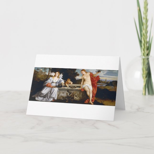 Tarjeta Amor sagrado y profano, Tiziano Vecelli, 1515 (Anverso)