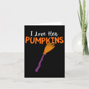 Tarjeta Amor Sus Calabazas Parejas Amor Su Escoba