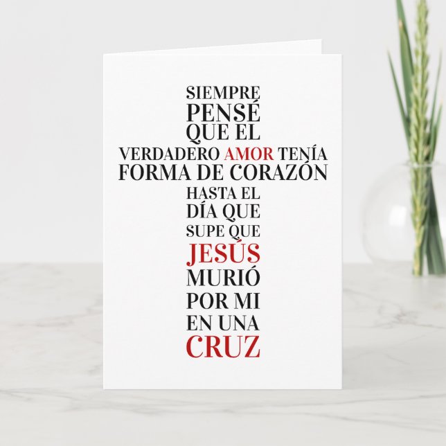 Tarjeta Amor verdadero (Anverso)