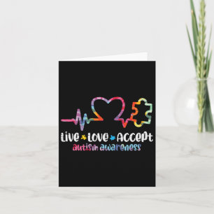 Tarjeta Amor Vivo Acepta Autismo Conciencia Mamá Papá Homb