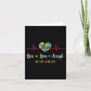 Tarjeta Amor Vivo Aceptar Autismo Conciencia Heartbeat Azu