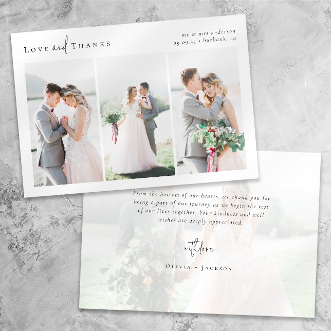 Tarjeta Amor y agradecimiento Boda de Collage de fotos Scr (Subido por el creador)