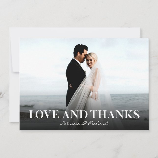 Tarjeta Amor Y Agradecimiento Simple Boda Agradecimiento F (Anverso)