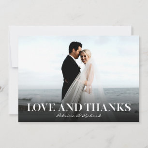 Tarjeta Amor Y Agradecimiento Simple Boda Agradecimiento F