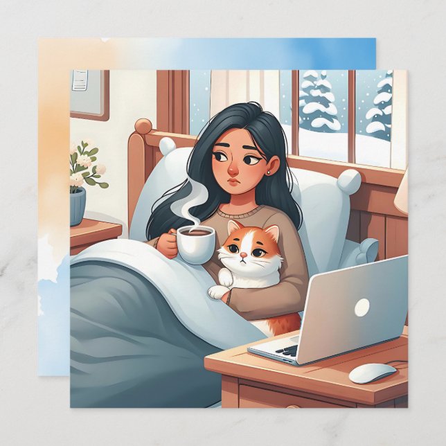 Tarjeta Amor y Apoyo para alguien con Enfermedad Crónica (Anverso / Reverso)