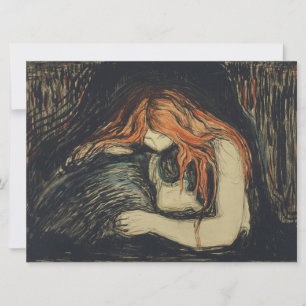 Tarjeta Amor y dolor (El vampiro) (de Edvard Munch)