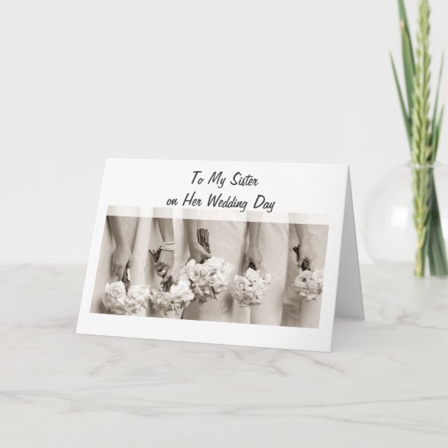 TARJETA AMOR Y FELICIDAD EN LA BODA DE HERMANA (Anverso)